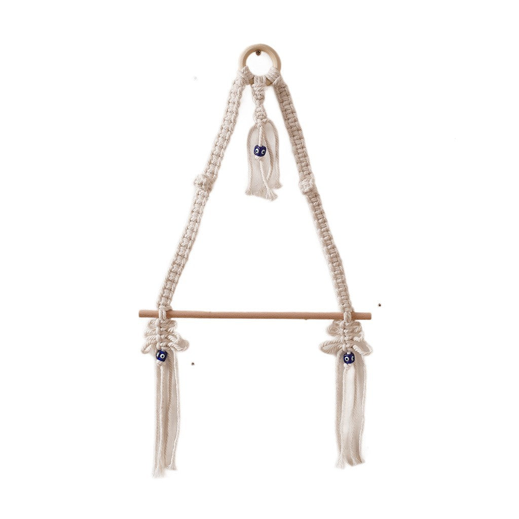 Macrame Hanging Plant Holder with Wooden Rod | High & Bury