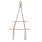 Macrame Hanging Plant Holder with Wooden Rod | High & Bury