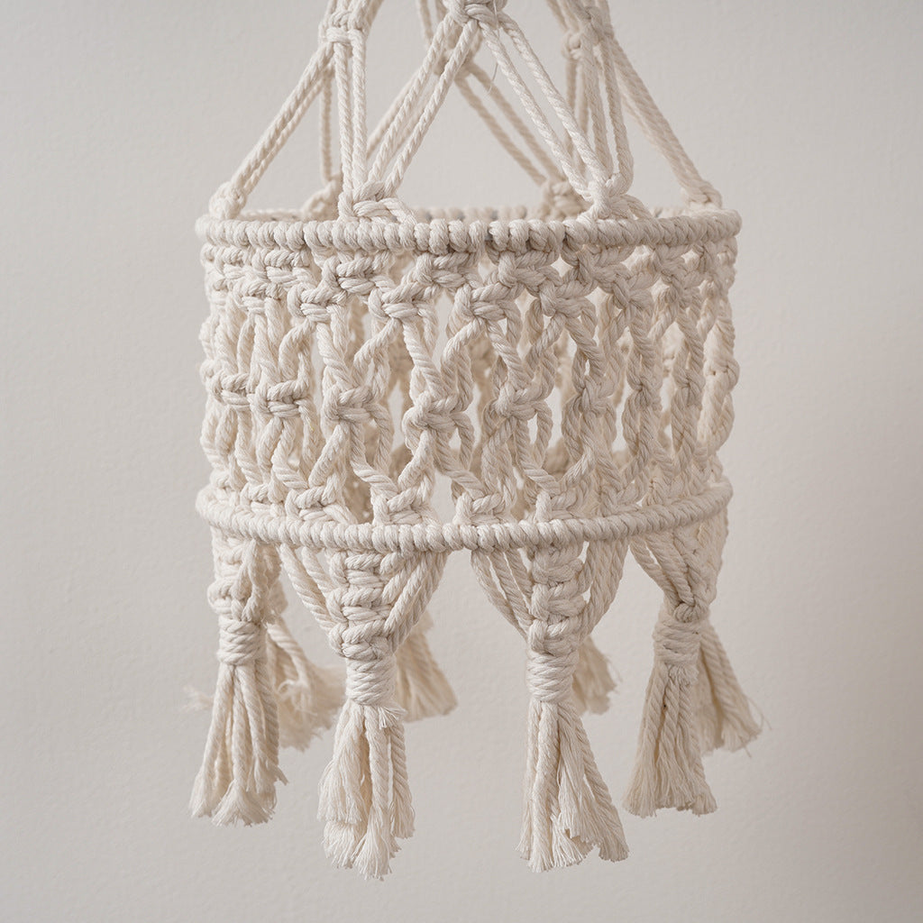 Macrame Hanging Planter Beige | High & Bury
