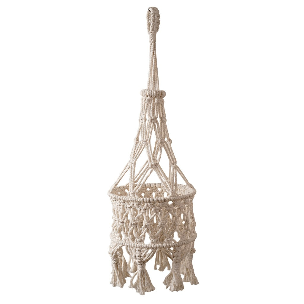 Macrame Hanging Planter Beige | High & Bury