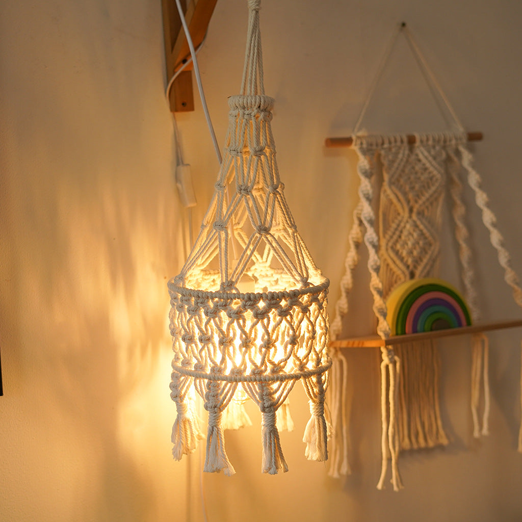 Macrame Hanging Planter Beige | High & Bury