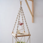 Macrame Hanging Shelf Organizer White | High & Bury