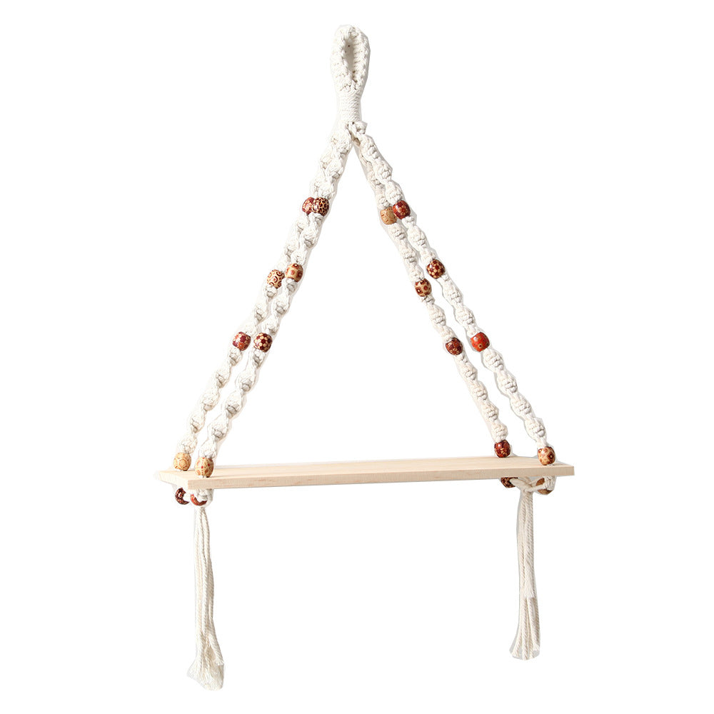 Macrame Hanging Wood Shelf | High & Bury