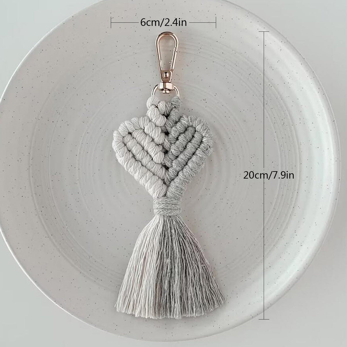 Macrame Heart Keychain Holder | High & Bury