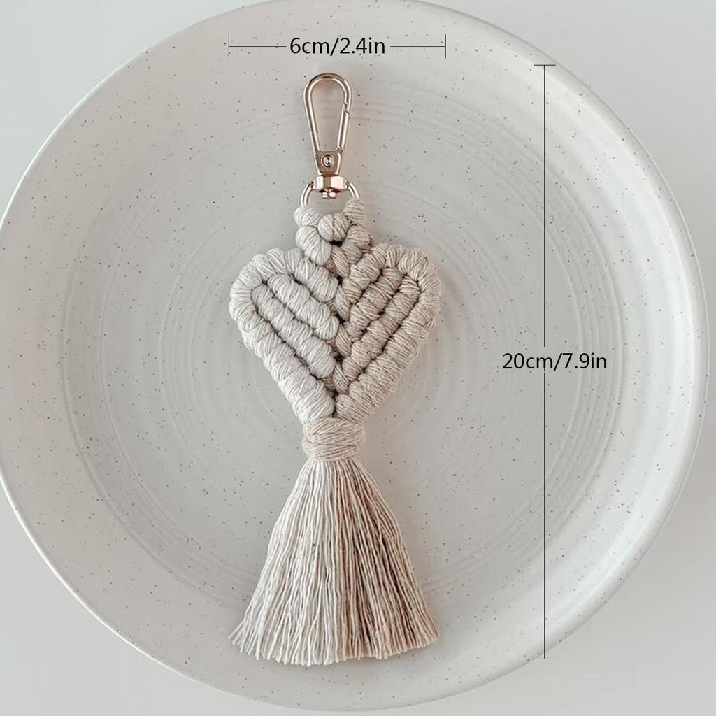 Macrame Heart Keychain Holder | High & Bury