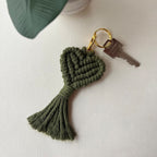 Macrame Heart Keychain Holder | High & Bury