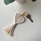 Macrame Heart Keychain Holder | High & Bury