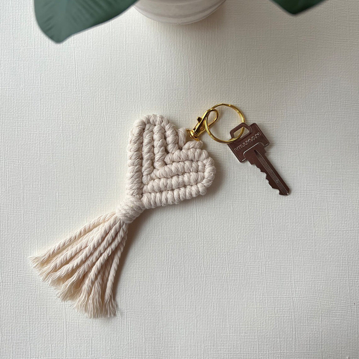 Macrame Heart Keychain Holder | High & Bury