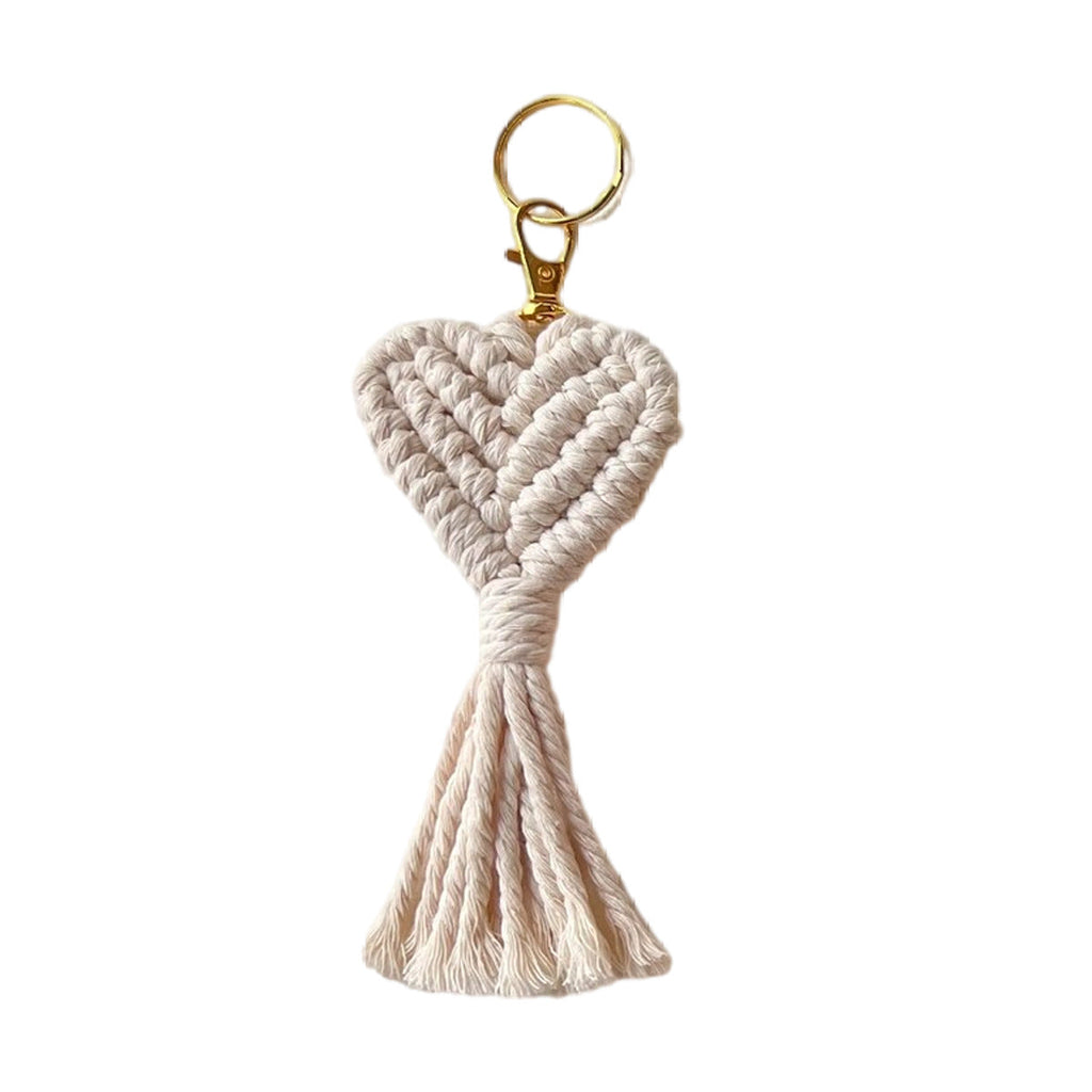 Macrame Heart Keychain Holder | High & Bury