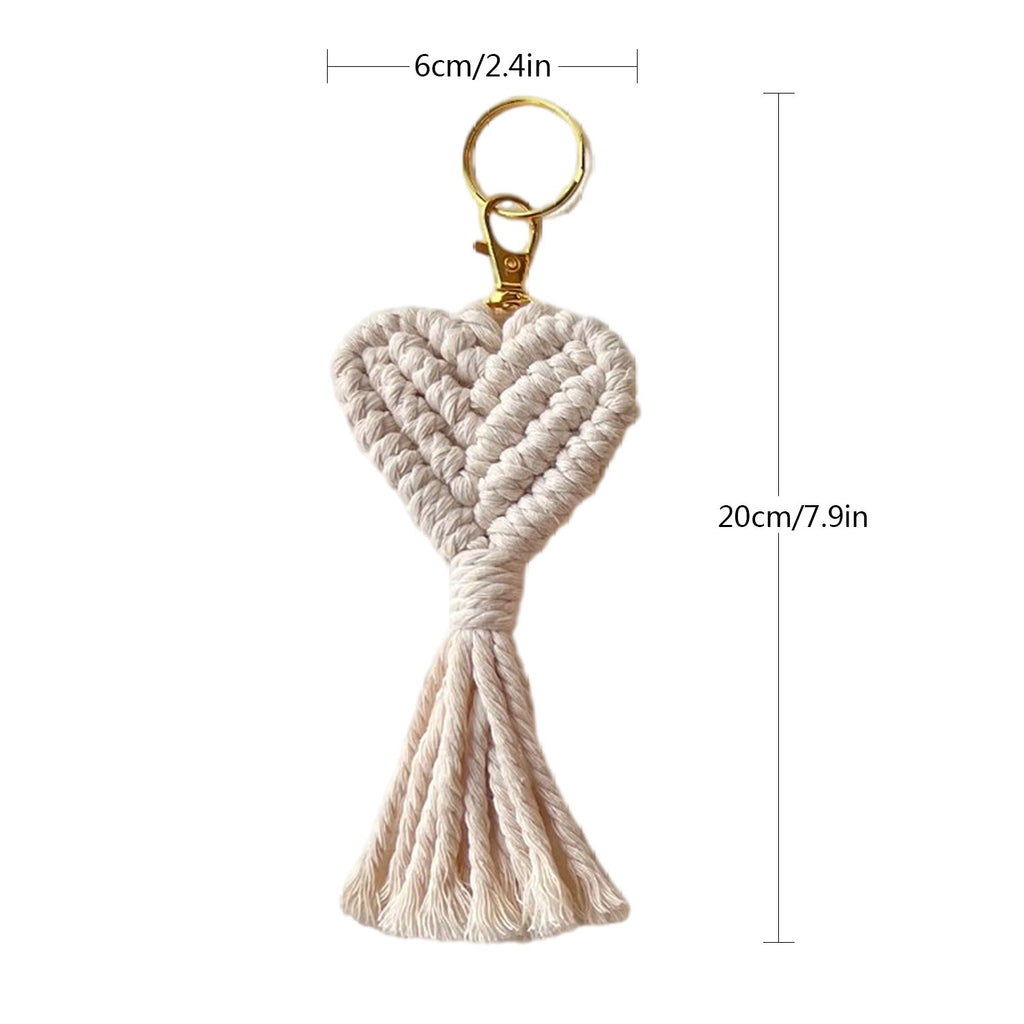 Macrame Heart Keychain Holder | High & Bury