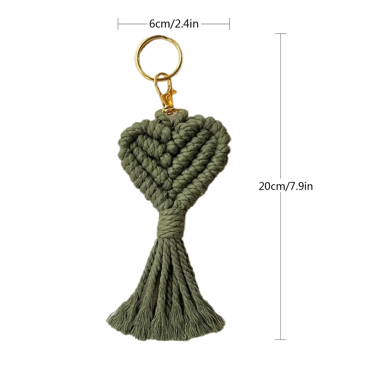Macrame Heart Keychain Holder | High & Bury