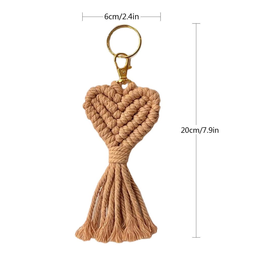 Macrame Heart Keychain Holder | High & Bury
