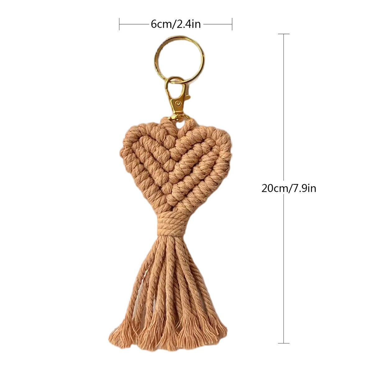 Macrame Heart Keychain Holder | High & Bury