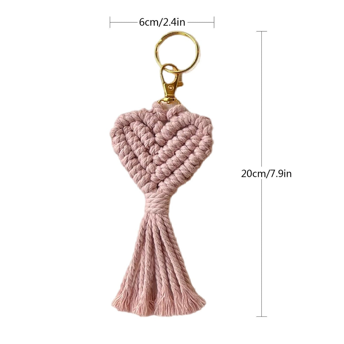 Macrame Heart Keychain Holder | High & Bury