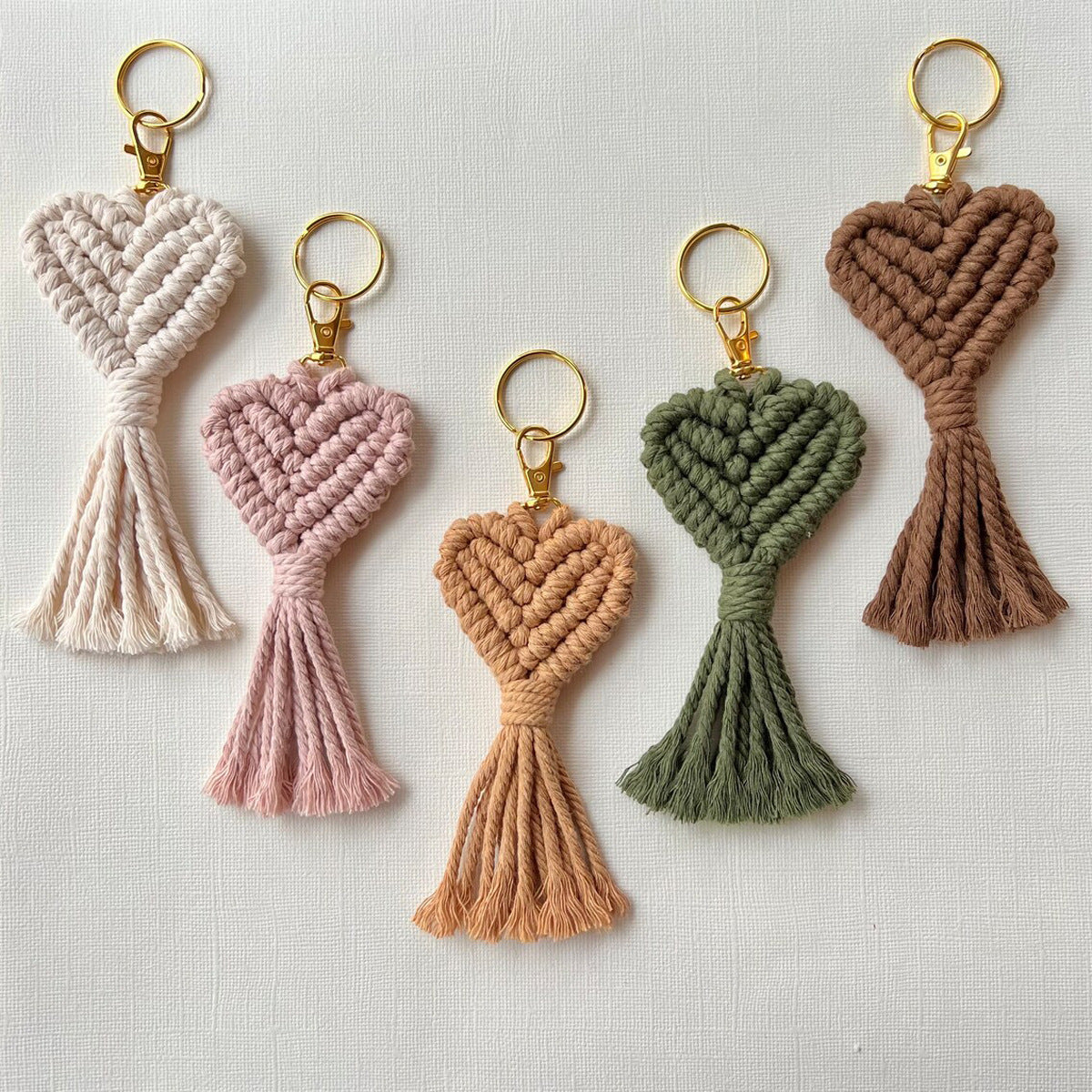 Macrame Heart Keychain Holder | High & Bury