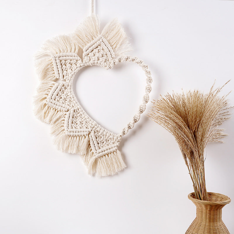 Macrame Heart-Shaped Wall Hanging Decor | High & Bury