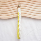 Macrame Keychain Holder Apricot Blue | High & Bury