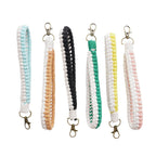 Macrame Keychain Holder Apricot Blue | High & Bury