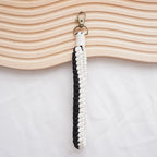 Macrame Keychain Holder Apricot Blue | High & Bury
