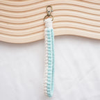 Macrame Keychain Holder Apricot Blue | High & Bury