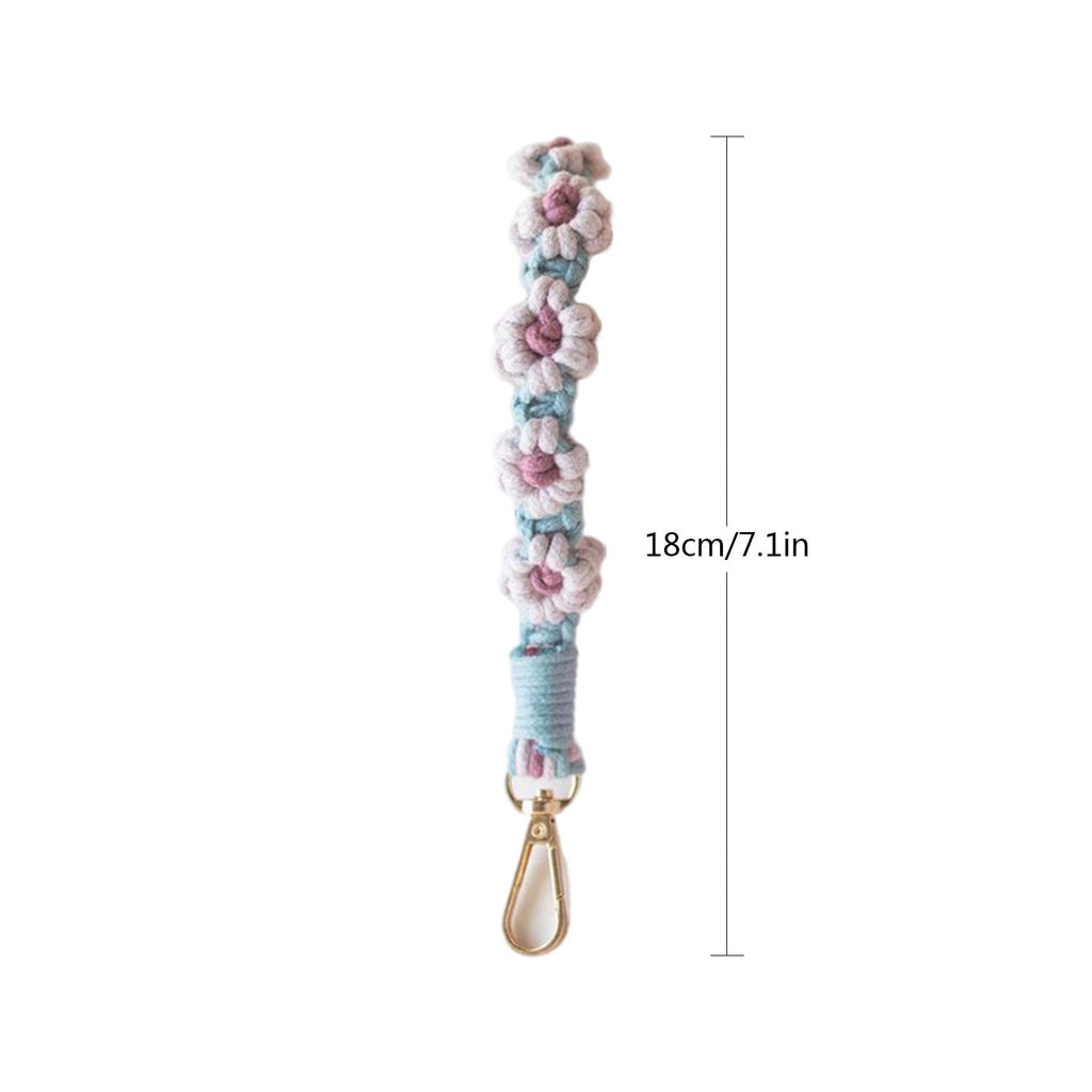 Macrame Keychain Holder with Floral Design | High & Bury
