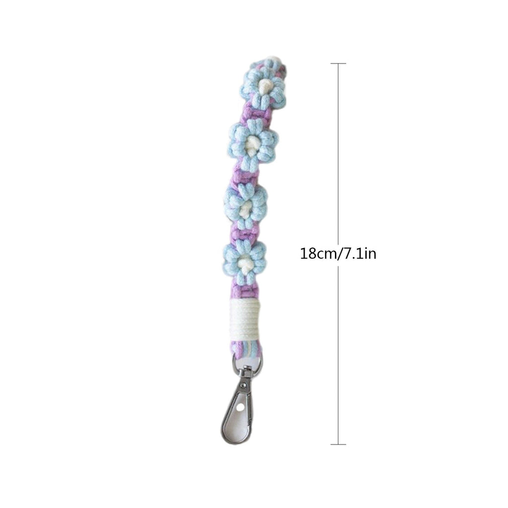 Macrame Keychain Holder with Floral Design | High & Bury