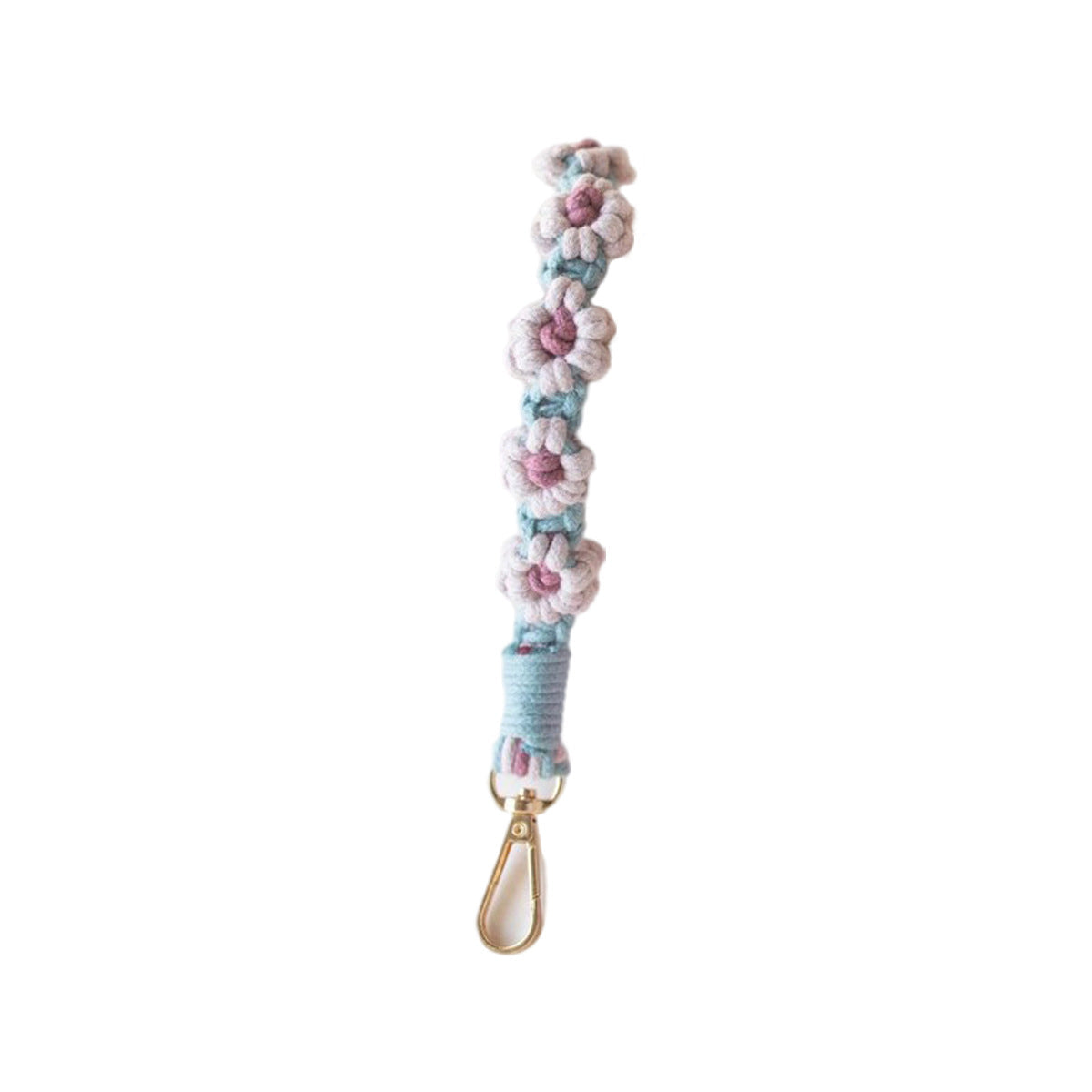 Macrame Keychain Holder with Floral Design | High & Bury