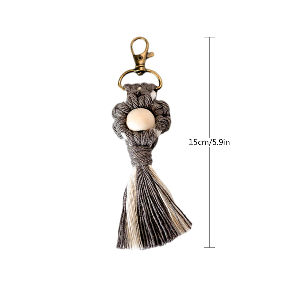 Macrame Keychain with Wooden Accents | High & Bury