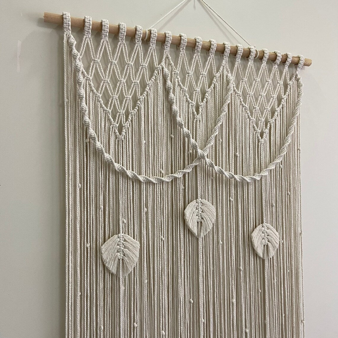Macrame Leaf Motif Wall Hanging | High & Bury