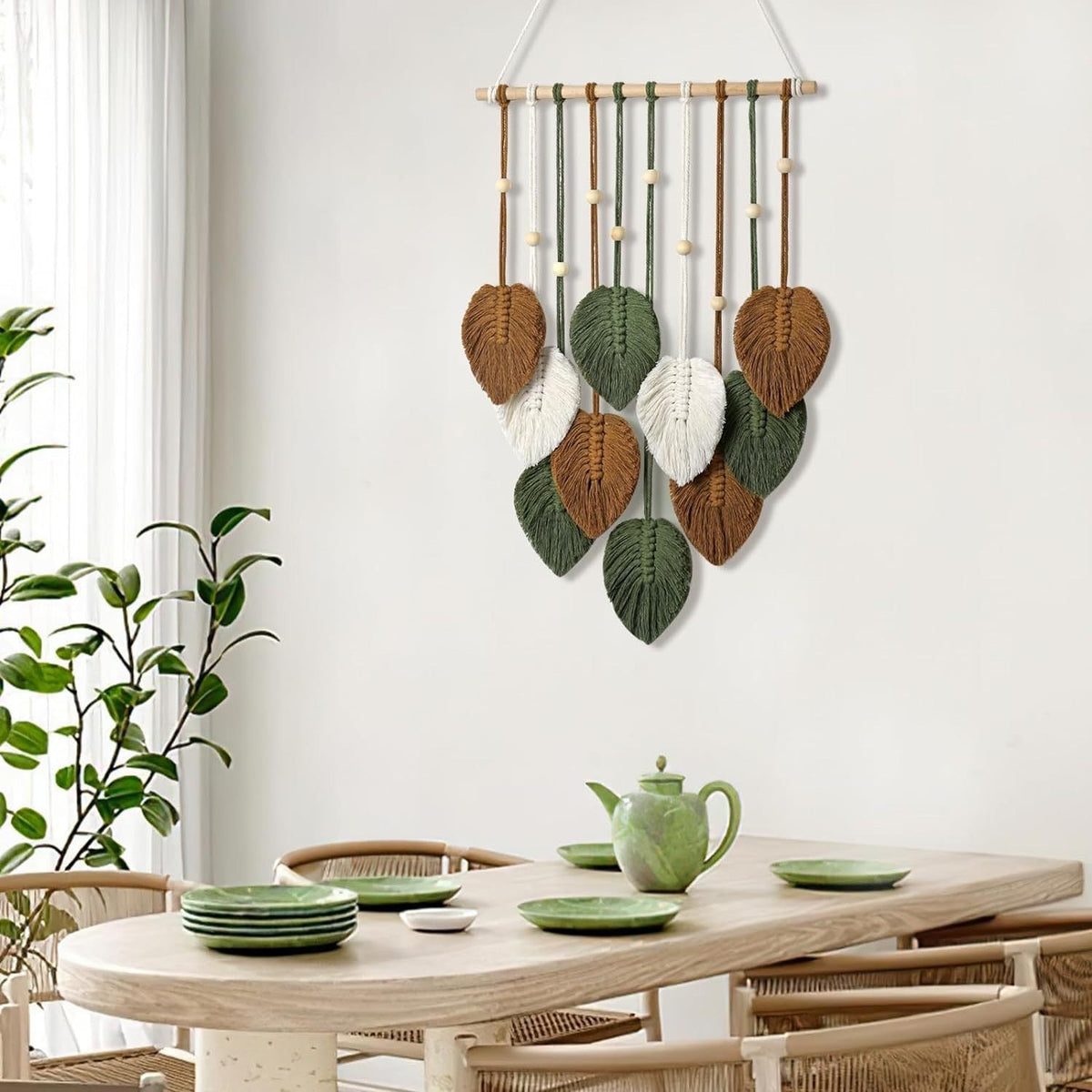 Macrame Leaf Wall Hanging Art | High & Bury