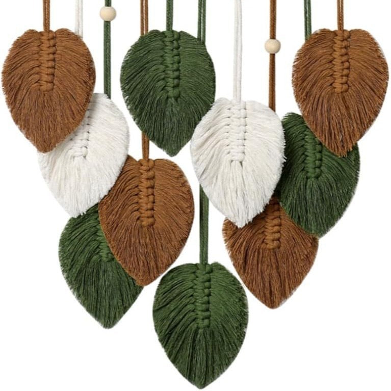 Macrame Leaf Wall Hanging Decor 16 × 27 Inch | High & Bury