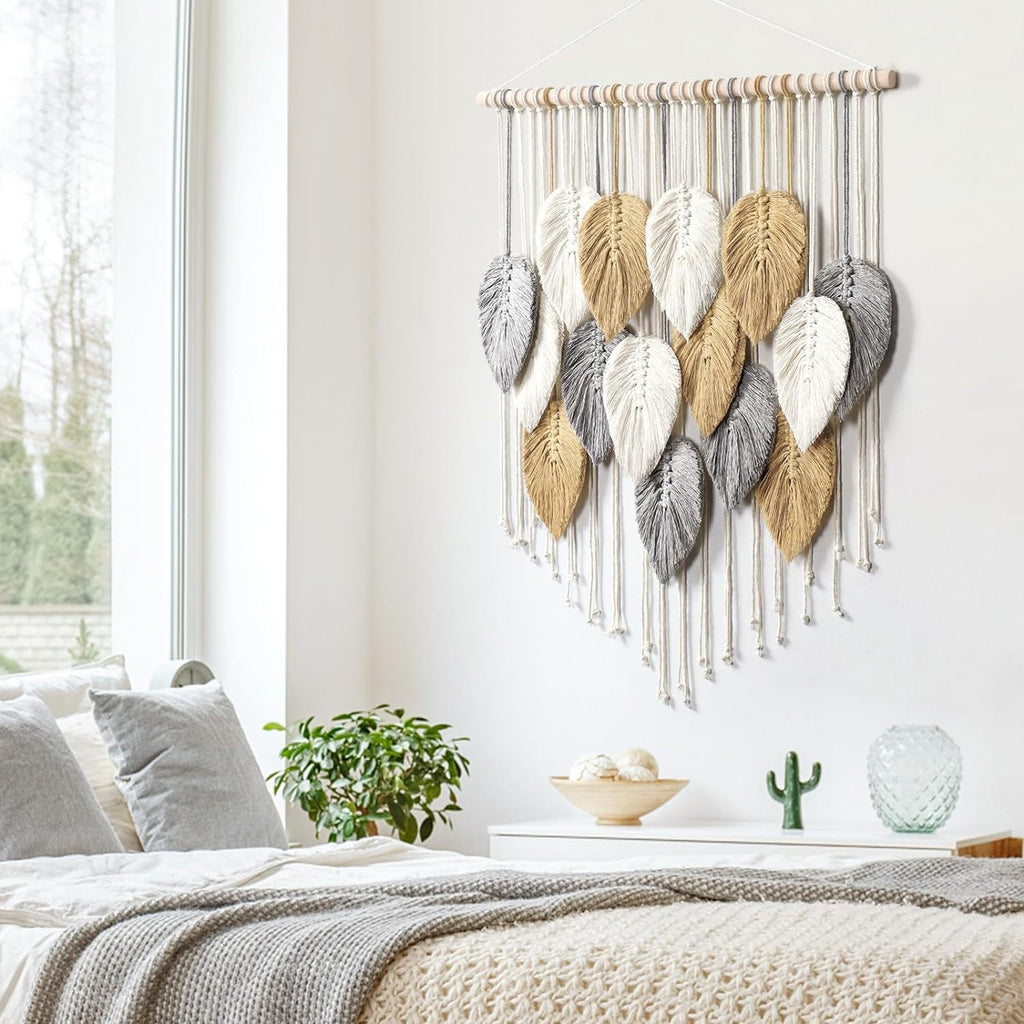 Macrame Leaf Wall Hanging Decor | High & Bury