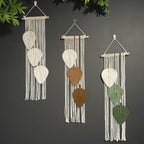 Macrame Leaf Wall Hanging Green Off White | High & Bury