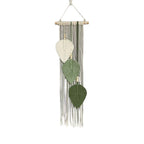 Macrame Leaf Wall Hanging Green Off White | High & Bury