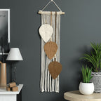 Macrame Leaf Wall Hanging Green Off White | High & Bury
