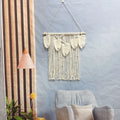 Macrame Leaf Wall Hanging Off White Multicolor | High & Bury