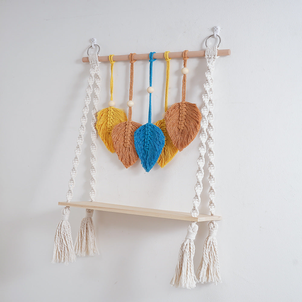 Macrame Leaf Wall Hanging Shelf | High & Bury