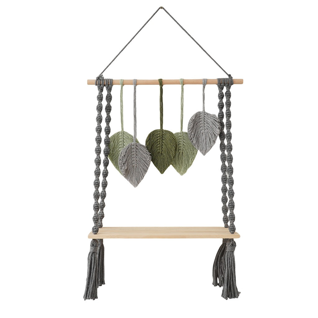 Macrame Leaf Wall Hanging Shelf | High & Bury