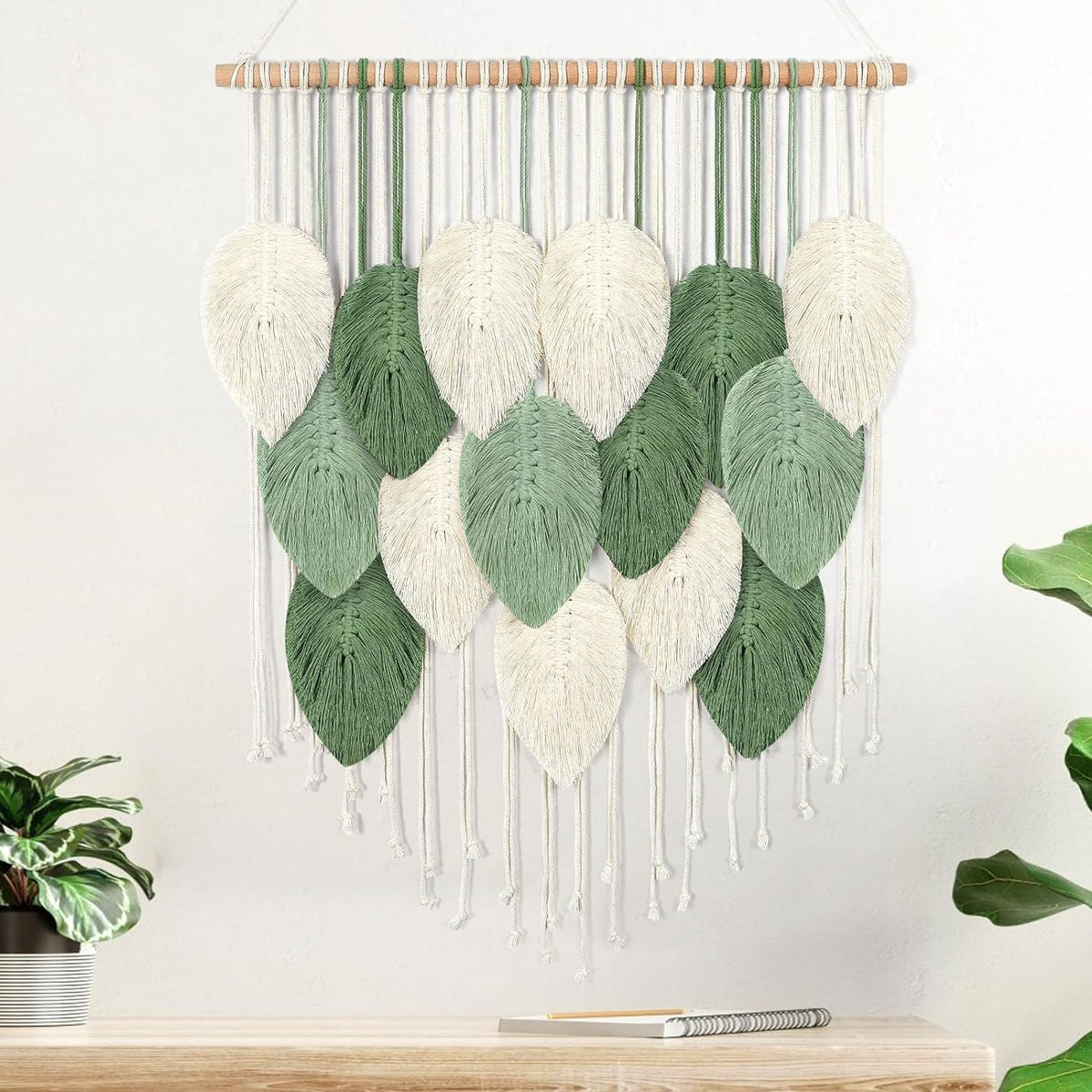 Macrame Leaf Wall Hanging Tapestry | High & Bury