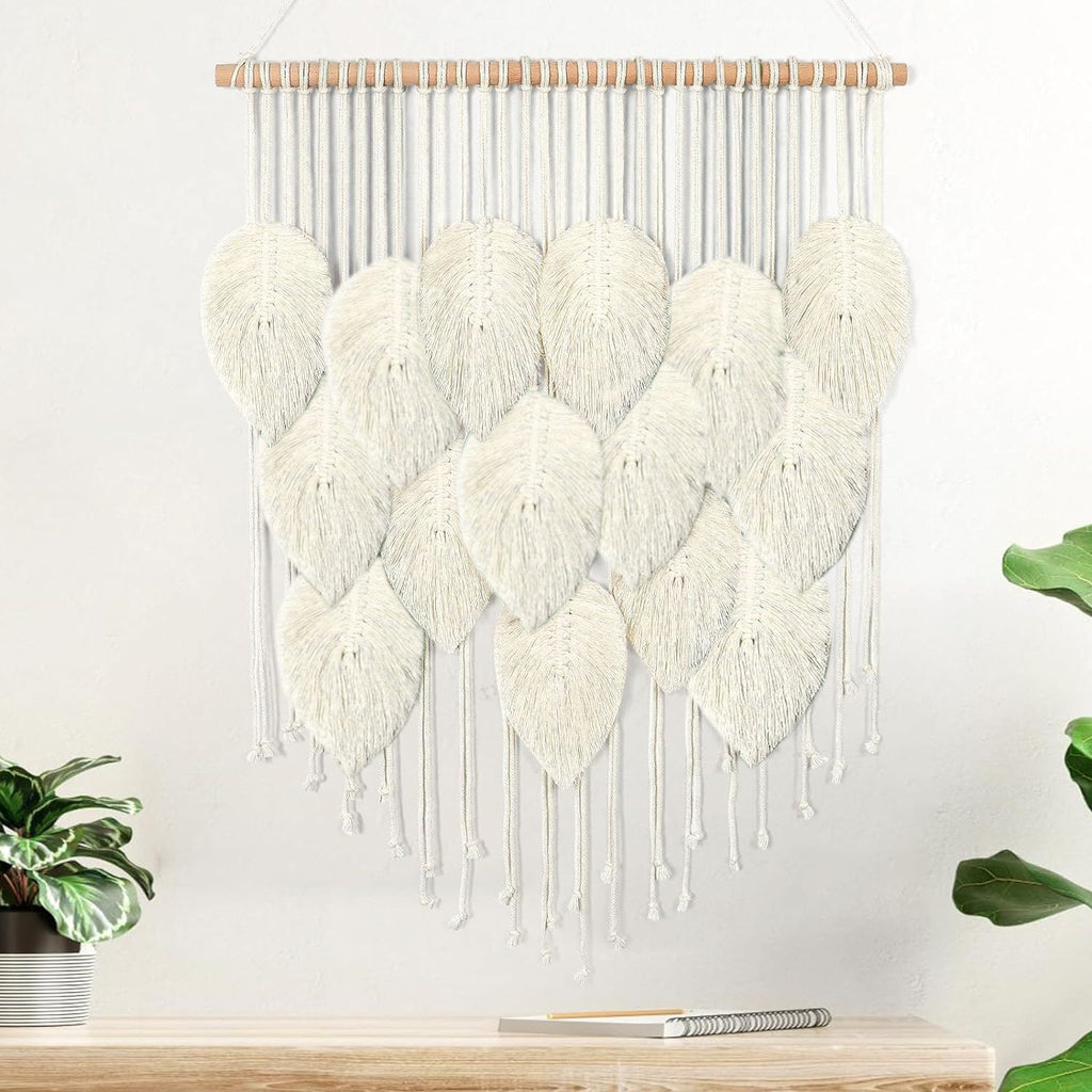 Macrame Leaf Wall Hanging Tapestry | High & Bury
