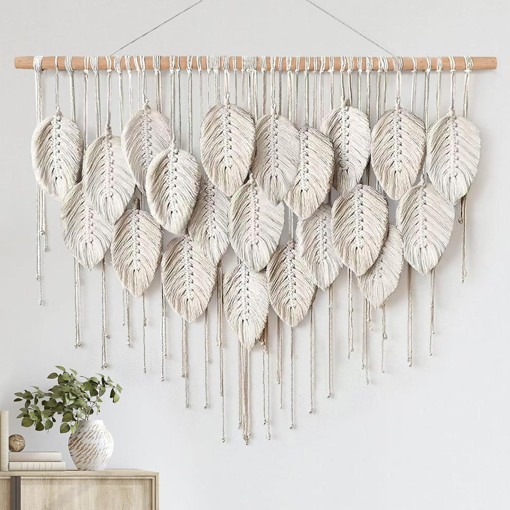 Macrame Leaf Wall Hanging Tapestry | High & Bury