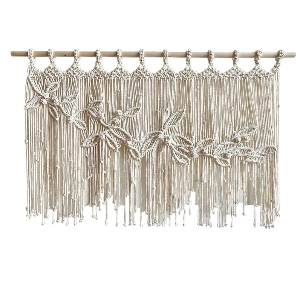 Macrame Leaf Wall Tapestry with Decorative Fringes | High & Bury
