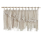 Macrame Leaf Wall Tapestry with Decorative Fringes | High & Bury