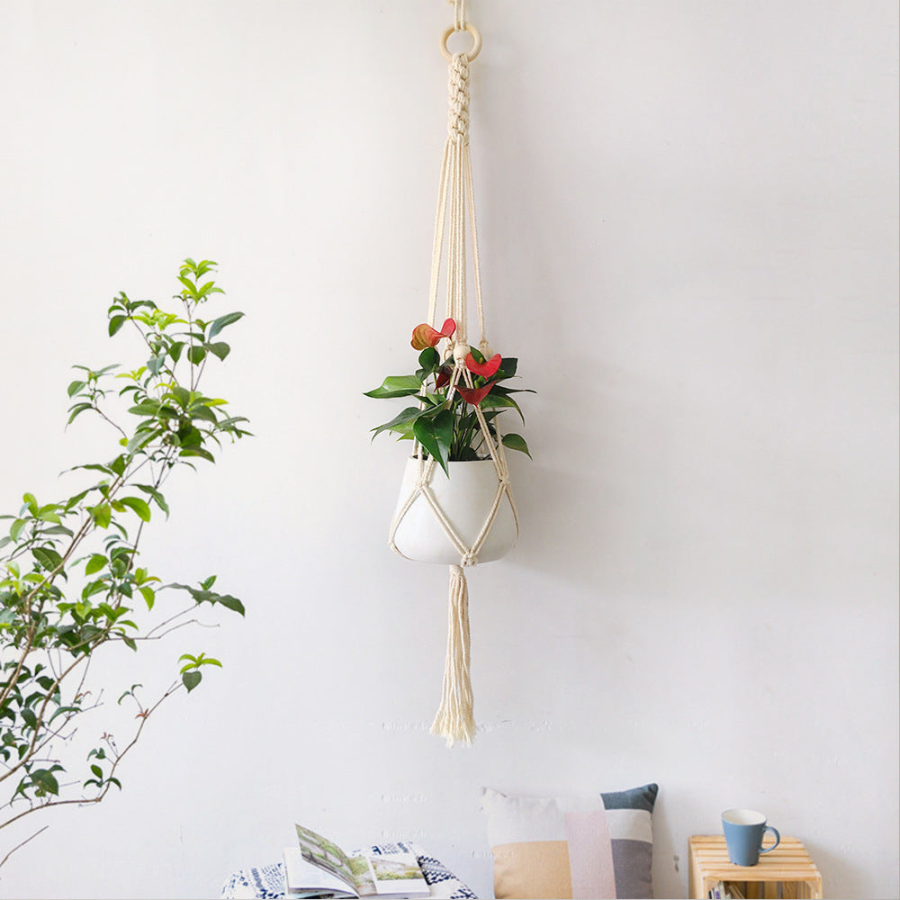 Macrame Plant Hanger Blue | High & Bury