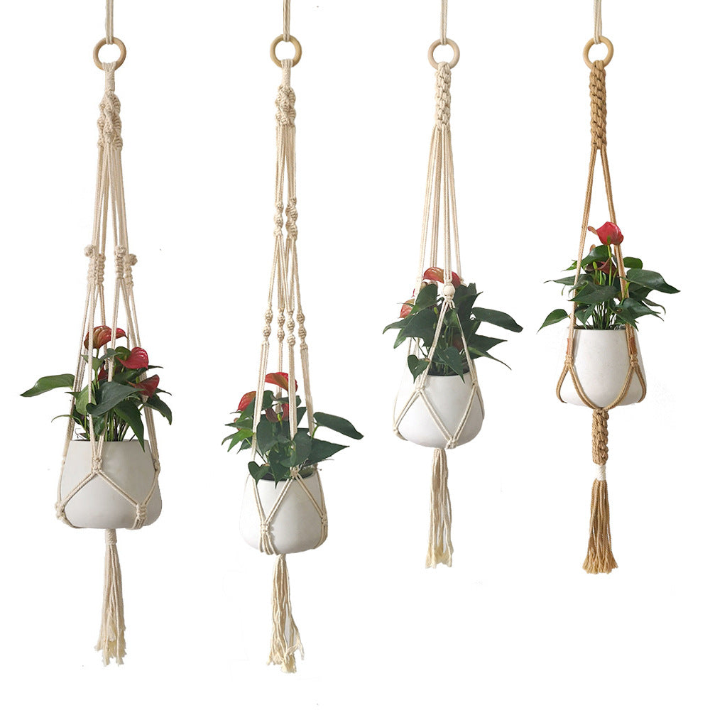 Macrame Plant Hanger Blue | High & Bury