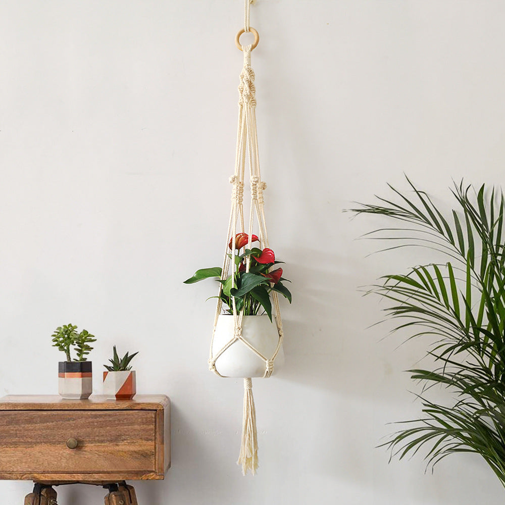 Macrame Plant Hanger Blue | High & Bury
