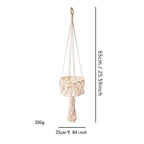 Macrame Plant Hanger Double-Layered Size Beige No Text Provided for Translation | High & Bury
