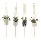 Macrame Plant Hanger Gray Iron Basket Red | High & Bury