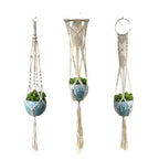 Macrame Plant Hanger Gray Iron Basket Red | High & Bury