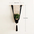 Macrame Plant Hanger Khaki Black | High & Bury